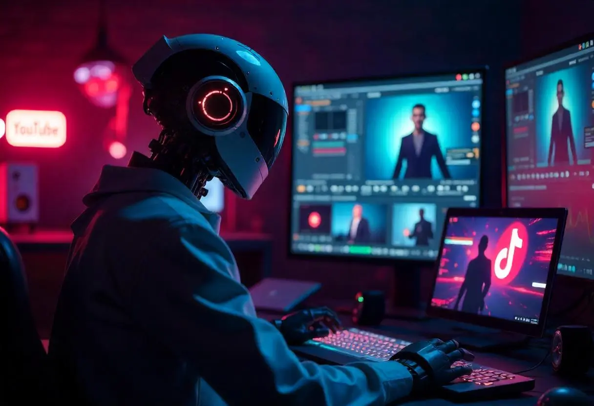 ChannelBuilderAI dashboard showcasing AI video creation tools and faceless automation features