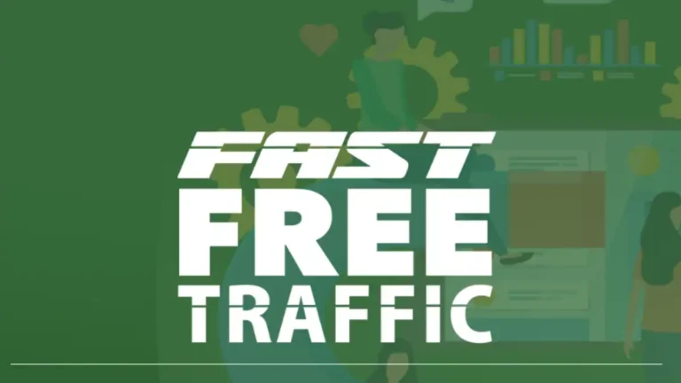 Freelancer using laptop with digital marketing icons for free organic traffic
