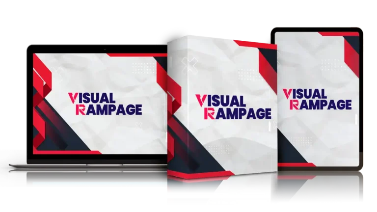 Visual Rampage digital design toolkit workspace with AI video prompts and PowerPoint templates