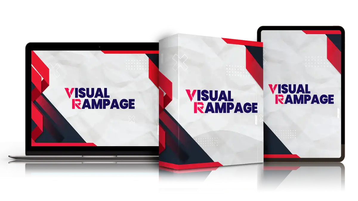 Visual Rampage digital design toolkit workspace with AI video prompts and PowerPoint templates