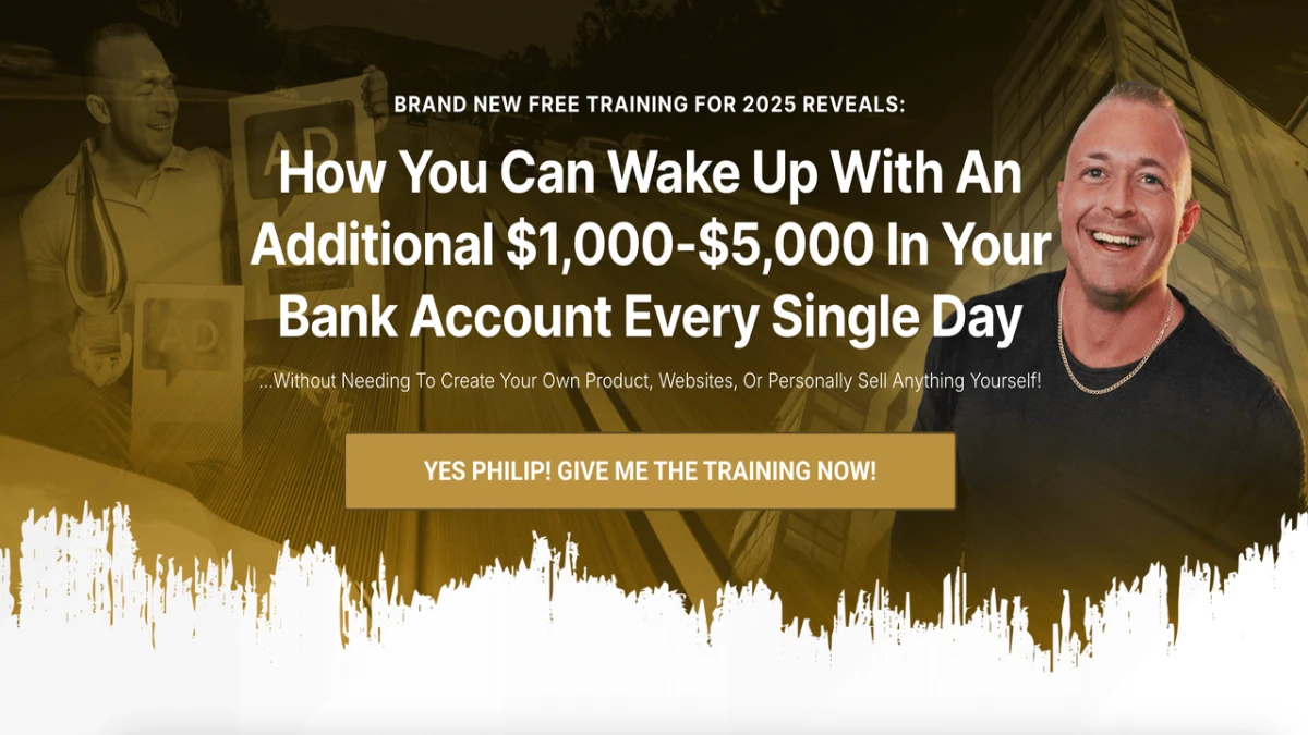 Entrepreneur working on affiliate marketing business using laptop for the 7-Figure Accelerator system.