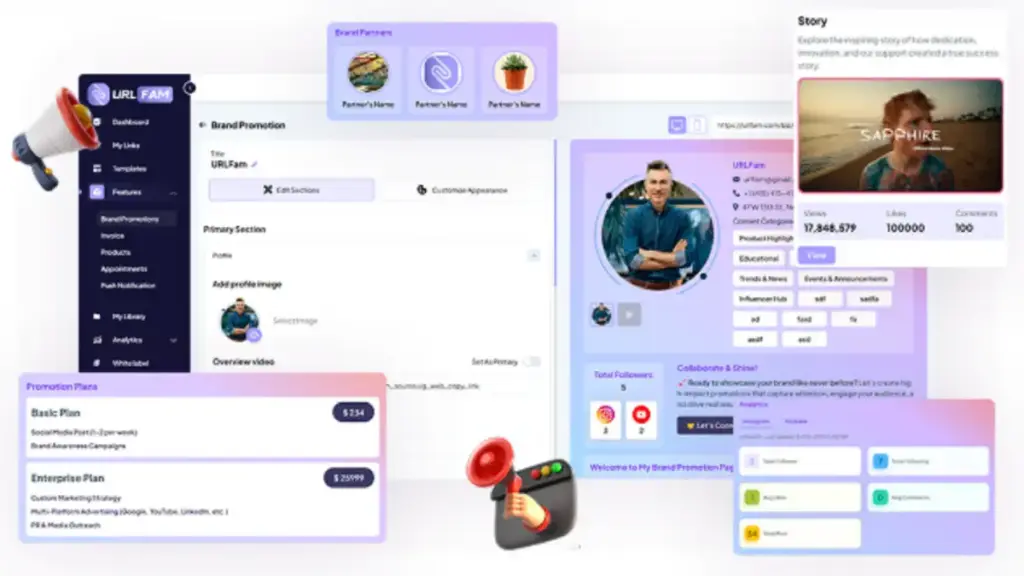 Entrepreneur using URLFAM mobile dashboard for sales and marketing