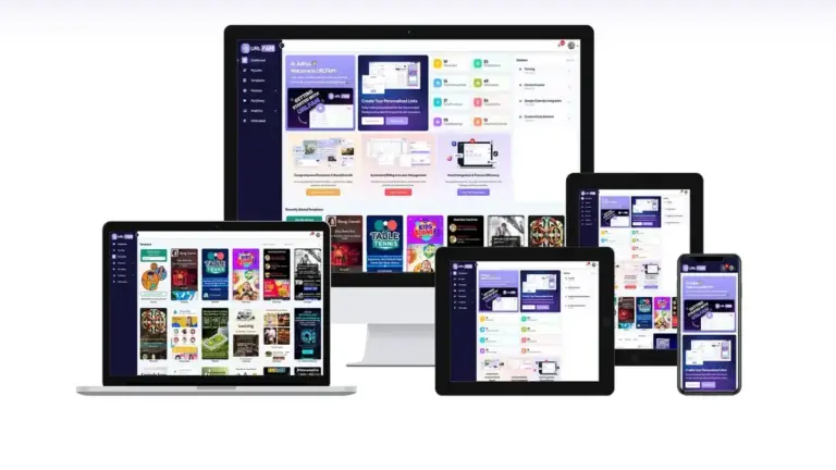 URLFAM mobile marketing dashboard with analytics and sales funnel tools