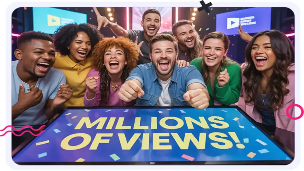 Faceless content creator using AI software to generate videos automatically