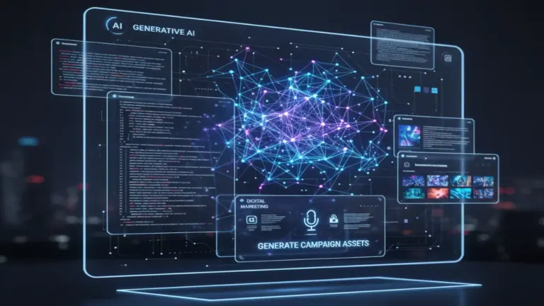 Generative AI software concept illustration for marketers
