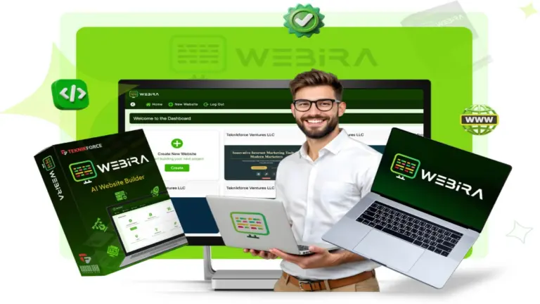 Webira AI website builder creating a professional website automatically
