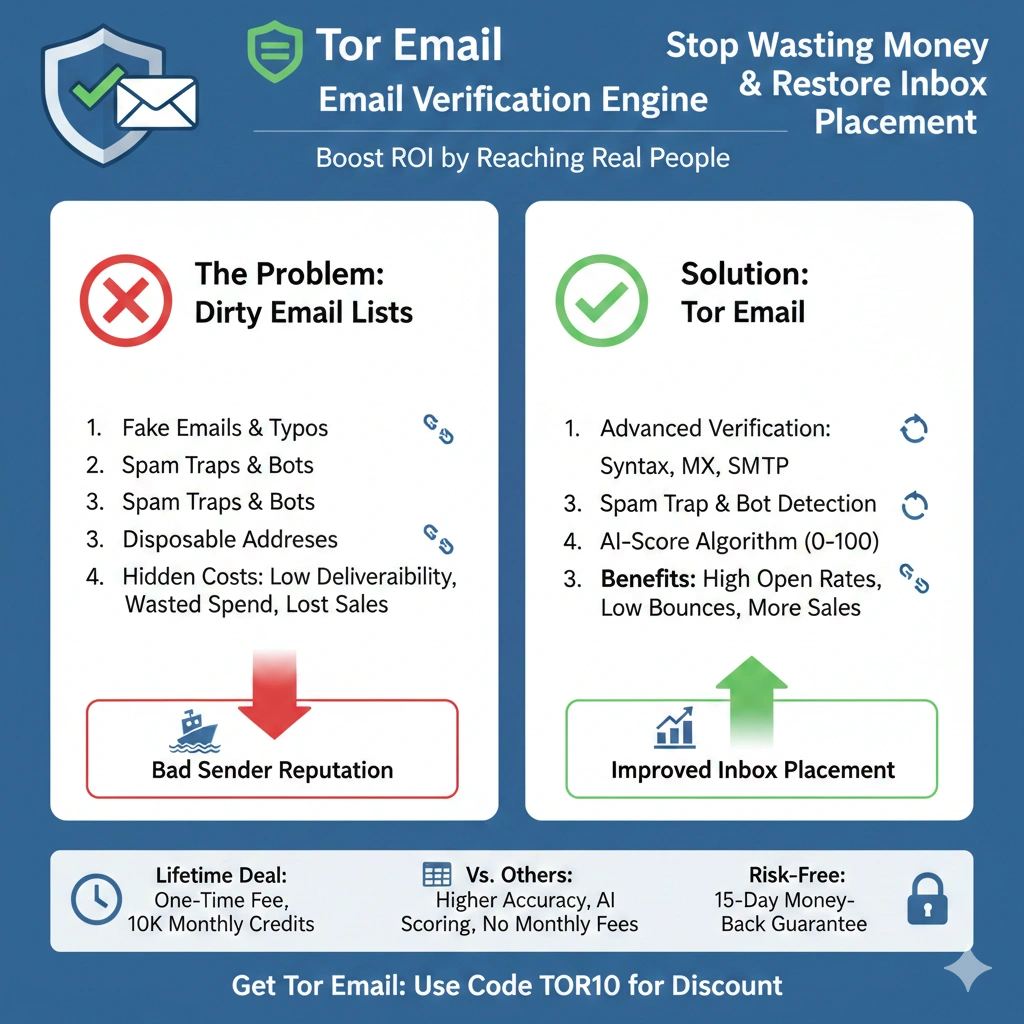 Tor Email email verification tool cleaning invalid email addresses