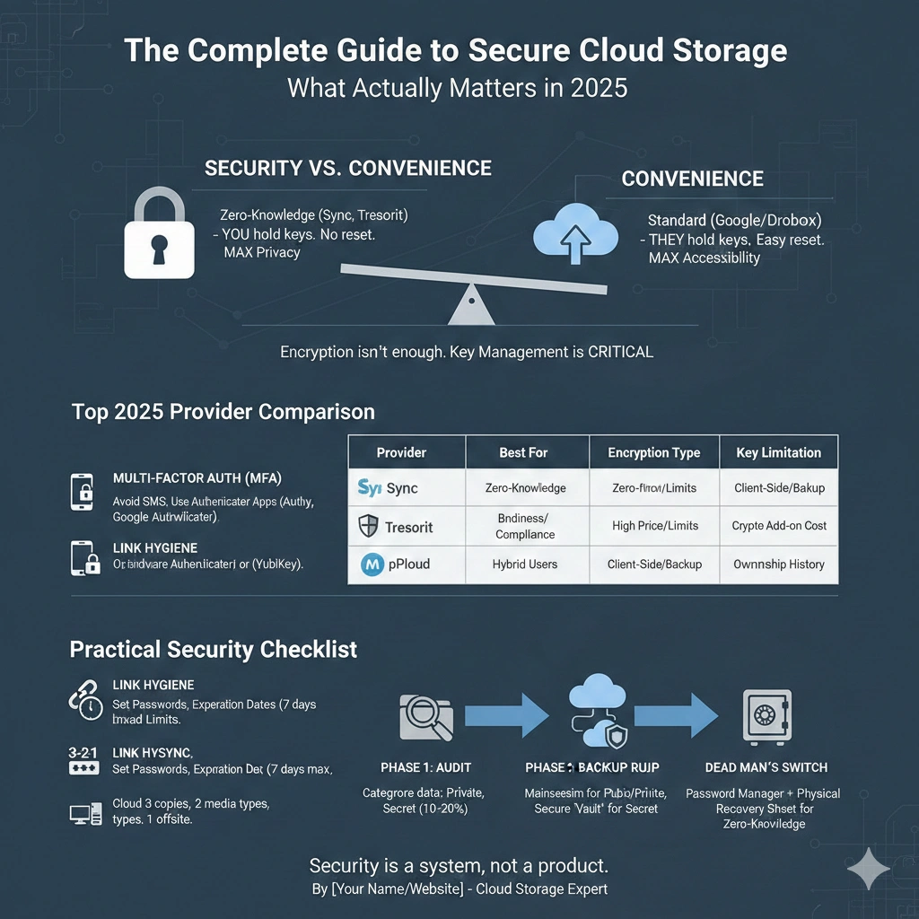 Secure cloud storage with encryption, access controls, and data protection
