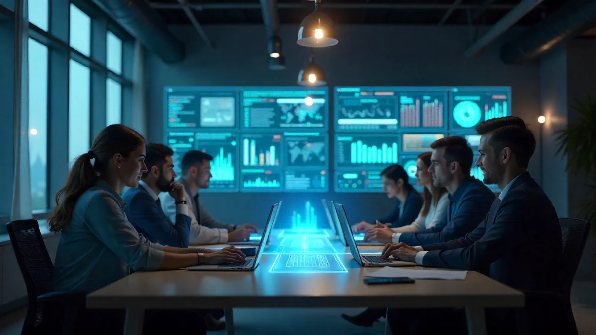 AI project management software dashboard with team collaboration