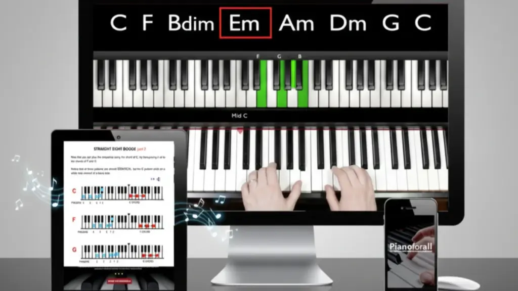 Pianoforall online piano course dashboard