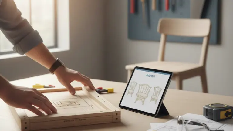 Teds Woodworking plans used in a home woodworking workshop