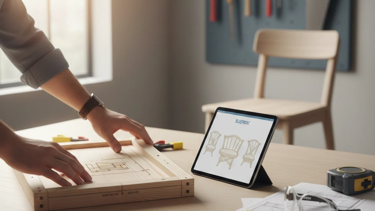 Teds Woodworking plans used in a home woodworking workshop