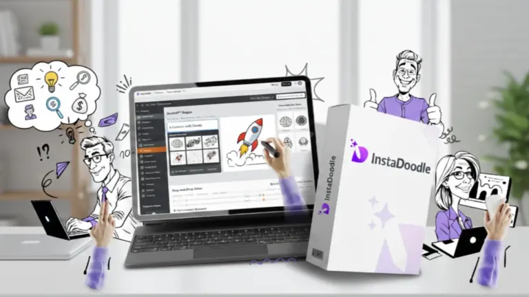 InstaDoodle AI whiteboard video editor interface