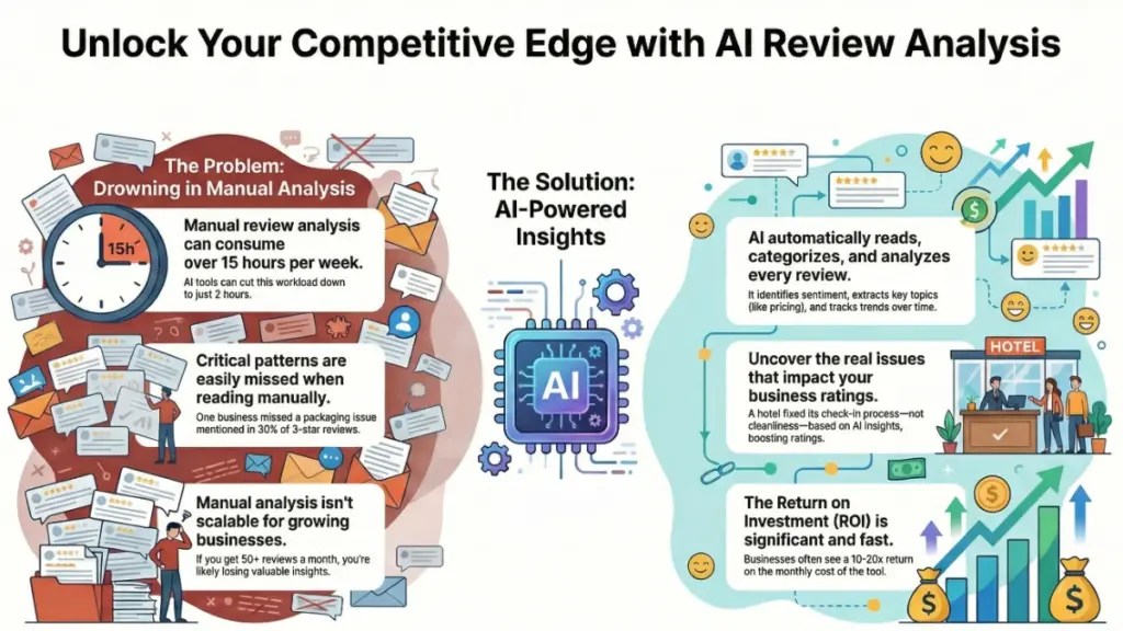 Business team using AI to analyze customer feedback