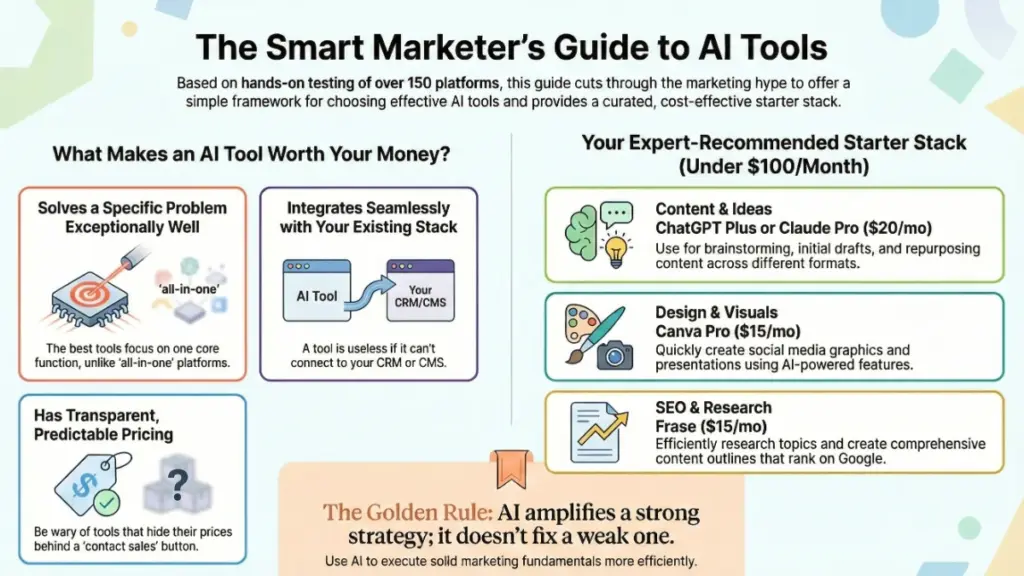 Marketer using AI tools for content and social media automation