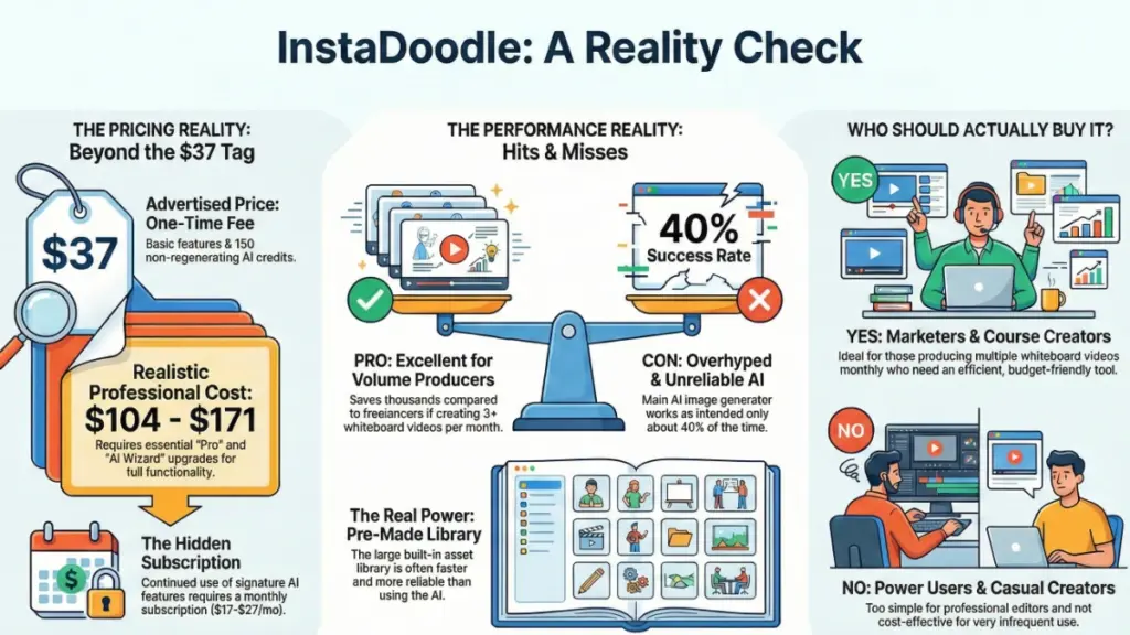 hand drawing marketing doodles on digital whiteboard