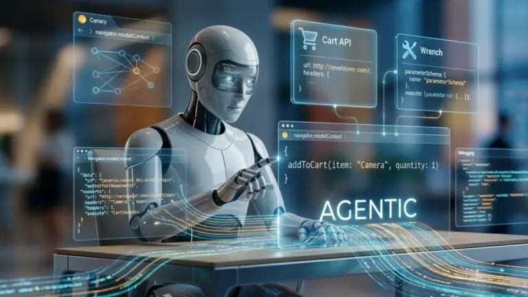 Google WebMCP browser-native API enabling AI agents to interact with structured website tools in Chrome 146 Canary