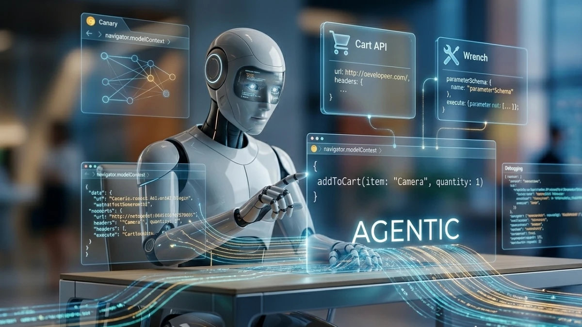 Google WebMCP browser-native API enabling AI agents to interact with structured website tools in Chrome 146 Canary
