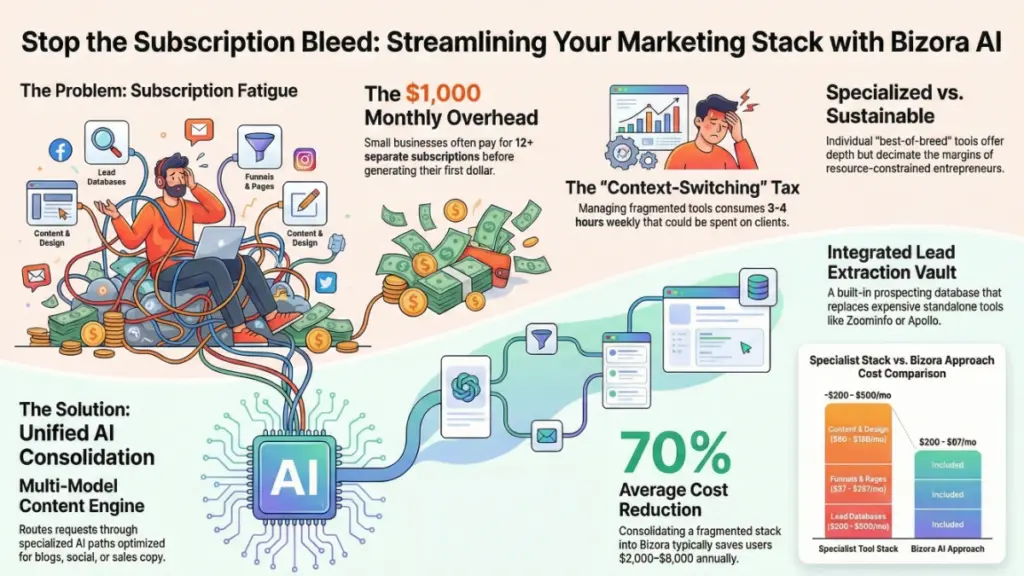 Bizora AI funnel builder and AI content creation tools