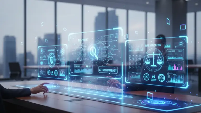 Ethical AI tools dashboard showing transparency and bias mitigation
