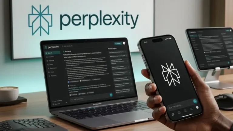 Perplexity AI research interface showing cited search results