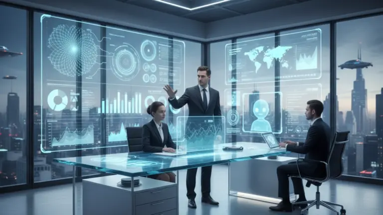 AI software analyzing business data dashboards and marketing analytics