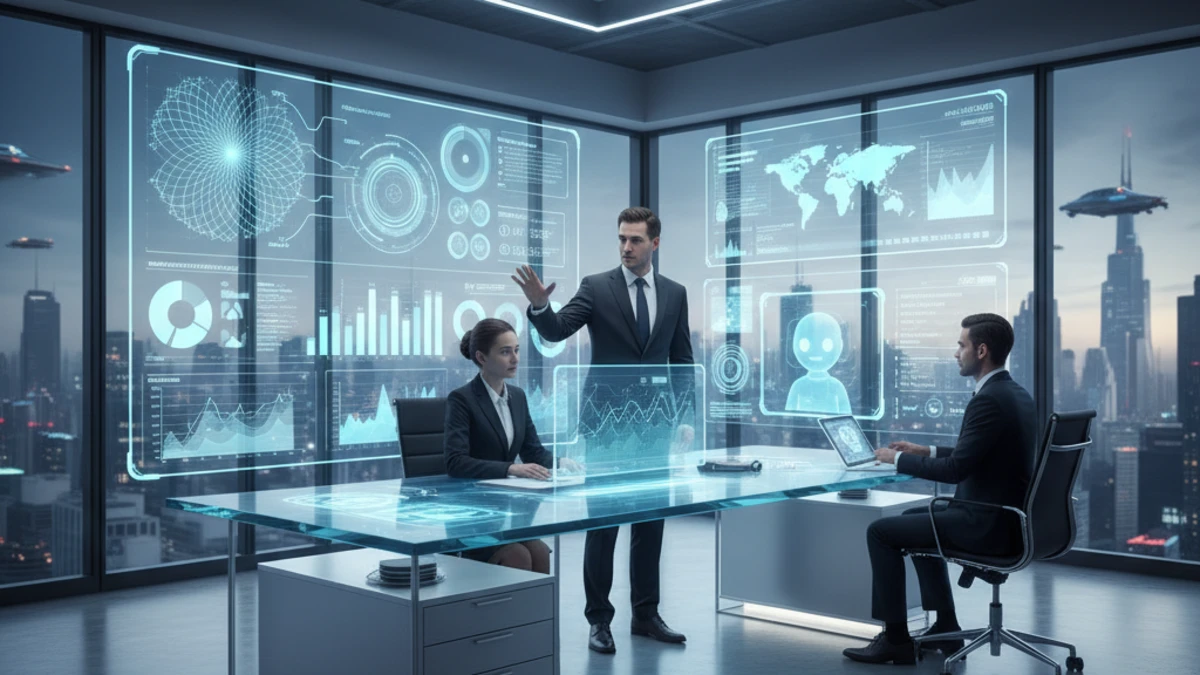 AI software analyzing business data dashboards and marketing analytics