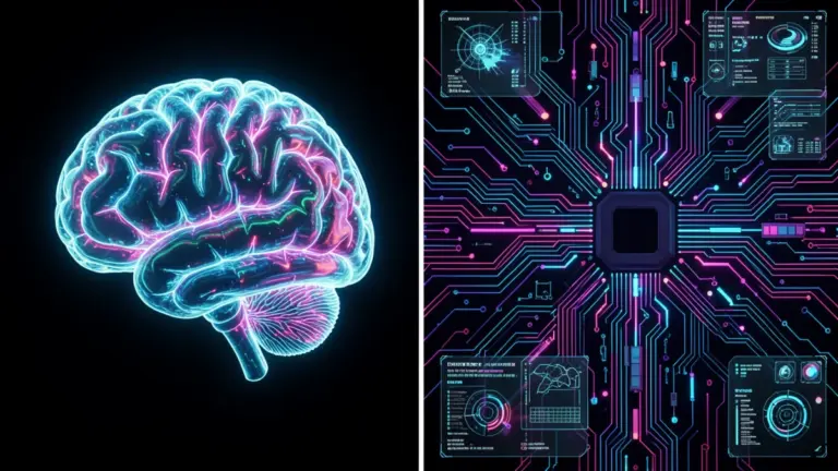 AI-powered search interface with conversational results and data visualization