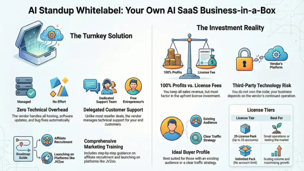 entrepreneur building AI software business on laptop