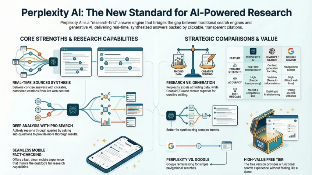 Perplexity AI comparing Google search and AI answers