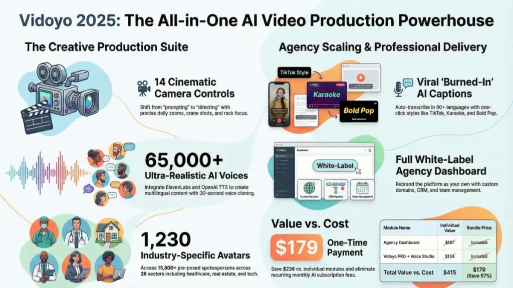 Storyboard builder interface with drag-and-drop scenes and cinematic camera controls