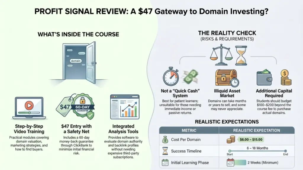 Entrepreneur reviewing domain marketplace listings on laptop