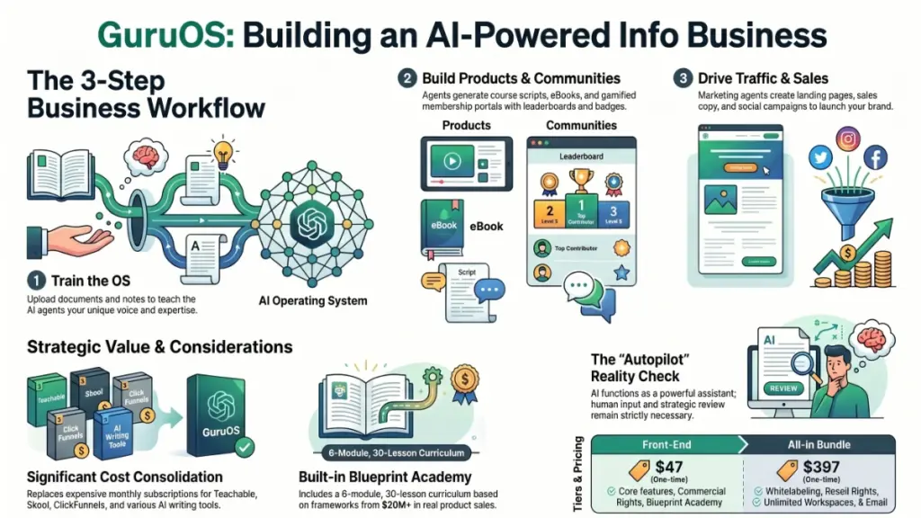 digital marketer using AI tools to create courses and funnels
