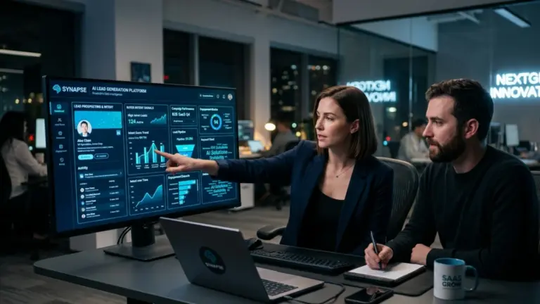 HuntingAlice AI dashboard showing B2B lead discovery and intent signals
