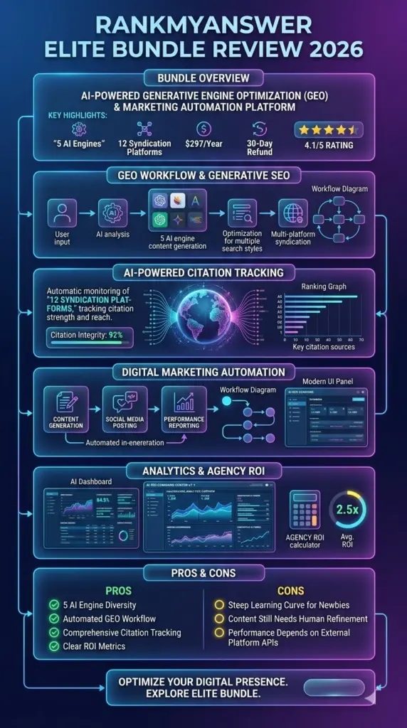 Digital marketer analyzing AI search visibility and GEO performance reports in RankMyAnswer