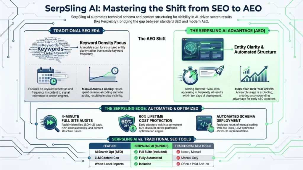 Digital marketer analyzing AI search visibility reports generated by SerpSling AI