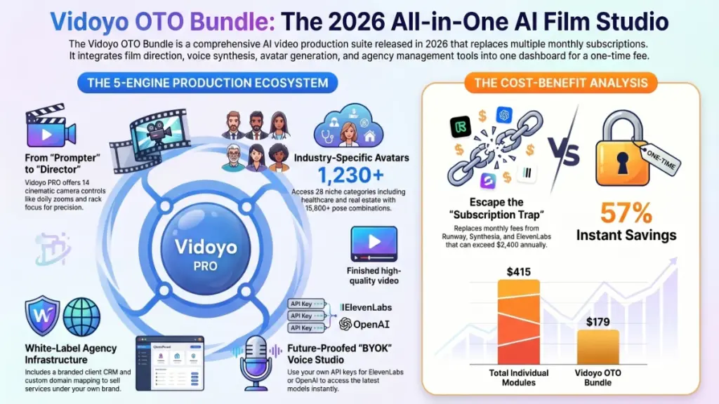AI creator using Vidoyo for cinematic video generation and voice cloning