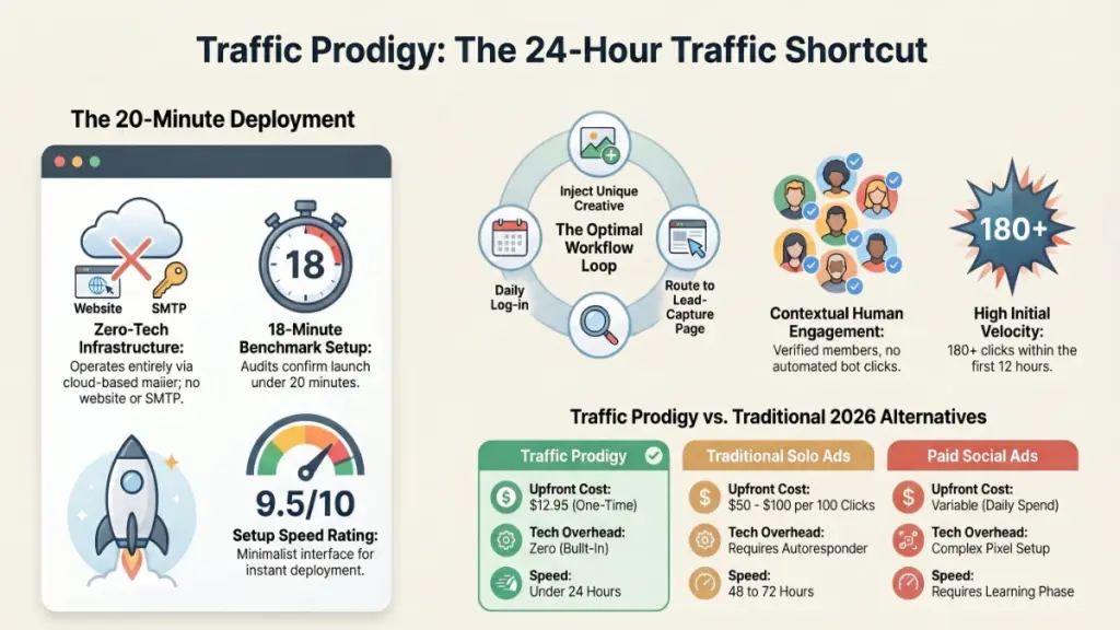 Affiliate marketer using Traffic Prodigy to generate automated website traffic and leads