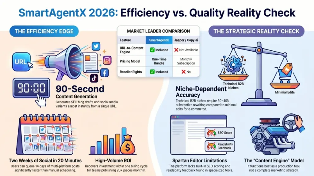 Digital marketer using SmartAgentX to generate blog posts, emails, and social media campaigns automatically.