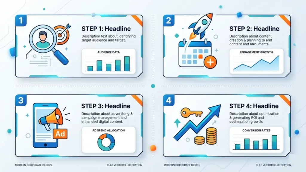 Beginner learning Facebook marketing with ad campaigns, content strategy, and Meta Business Suite tools