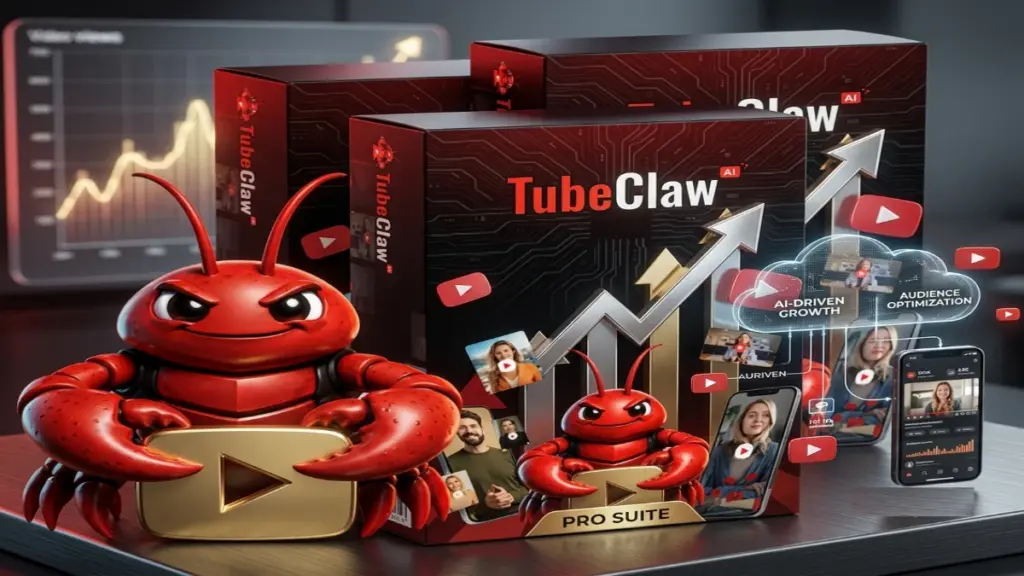 Tube Claw AI generating YouTube videos automatically through Telegram commands on a smartphone.