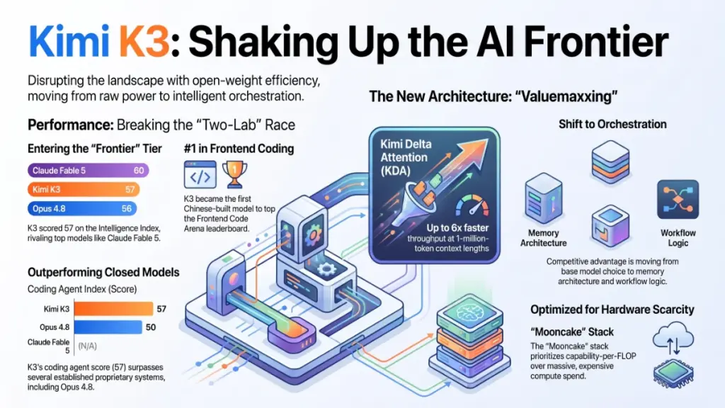 Software developer examining advanced AI infrastructure powering Kimi K3 technology.