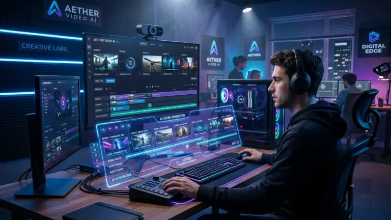 Scenecraft AI dashboard generating professional marketing videos automatically.