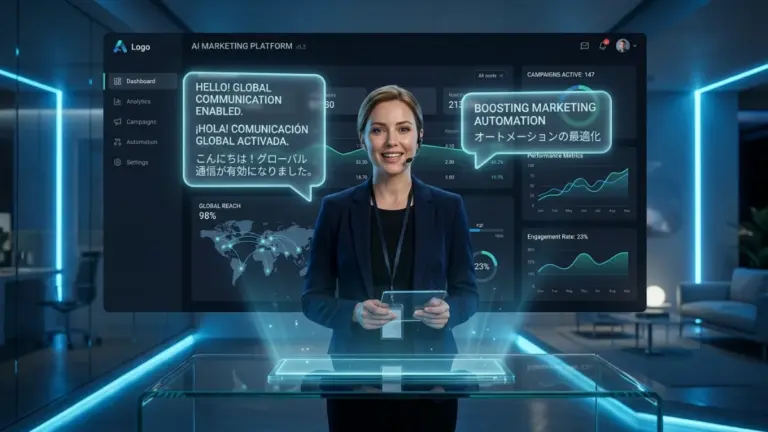 CastAI AI video platform transforming an existing marketing video into a multilingual digital spokesperson.