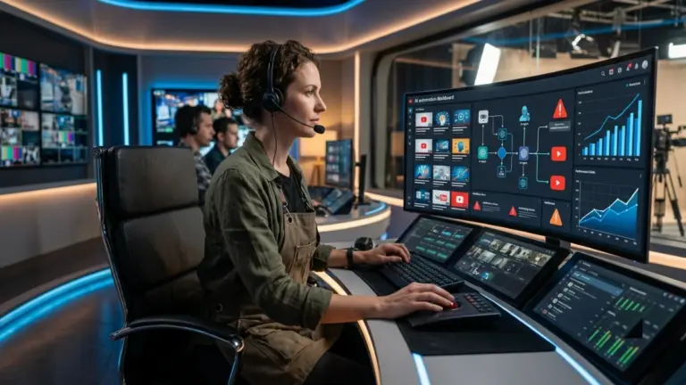 Man analyzing the Faceless Forge FastPass AI automation dashboard before making a purchase decision.