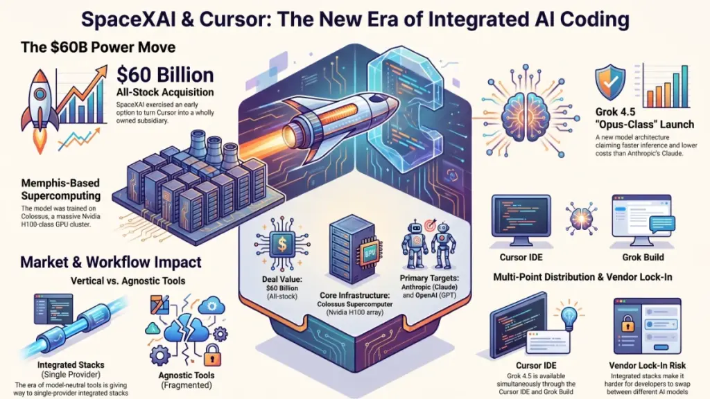 SpaceXAI infrastructure powering Grok 4.5 with large-scale AI computing.