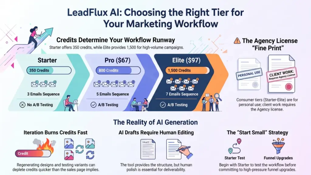 Male marketer reviewing AI-generated lead magnets and nurture email sequences