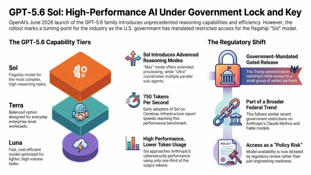 Government oversight affecting the rollout of OpenAI GPT-5.6 Sol.