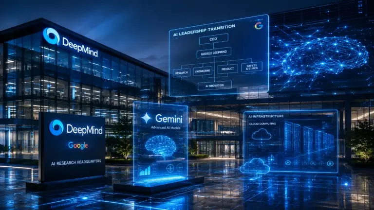 Google DeepMind AI leadership dashboard showing Gemini ecosystem and enterprise AI infrastructure.