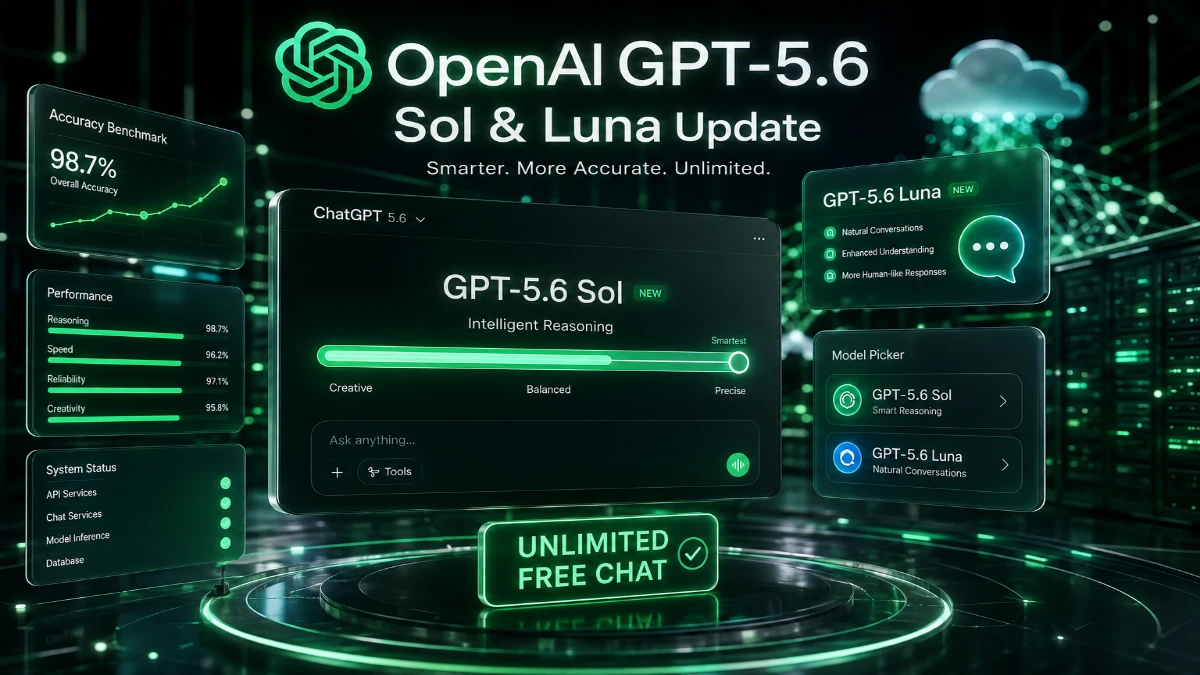 OpenAI Updates GPT‑5.6 Sol and Opens GPT‑5.6 Luna to Free Users